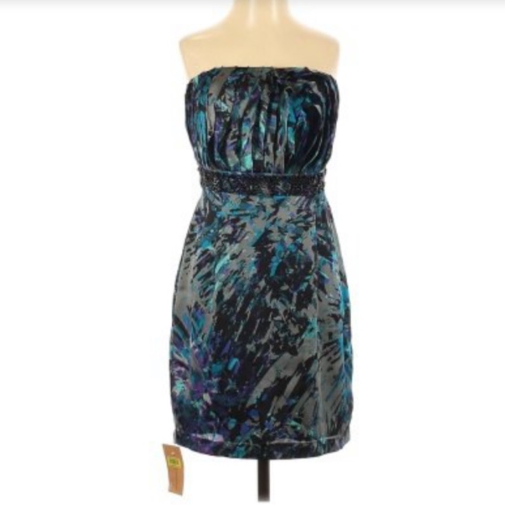 NWT ~ BCBGeneration ~ Ruffle beaded satin cocktail dress